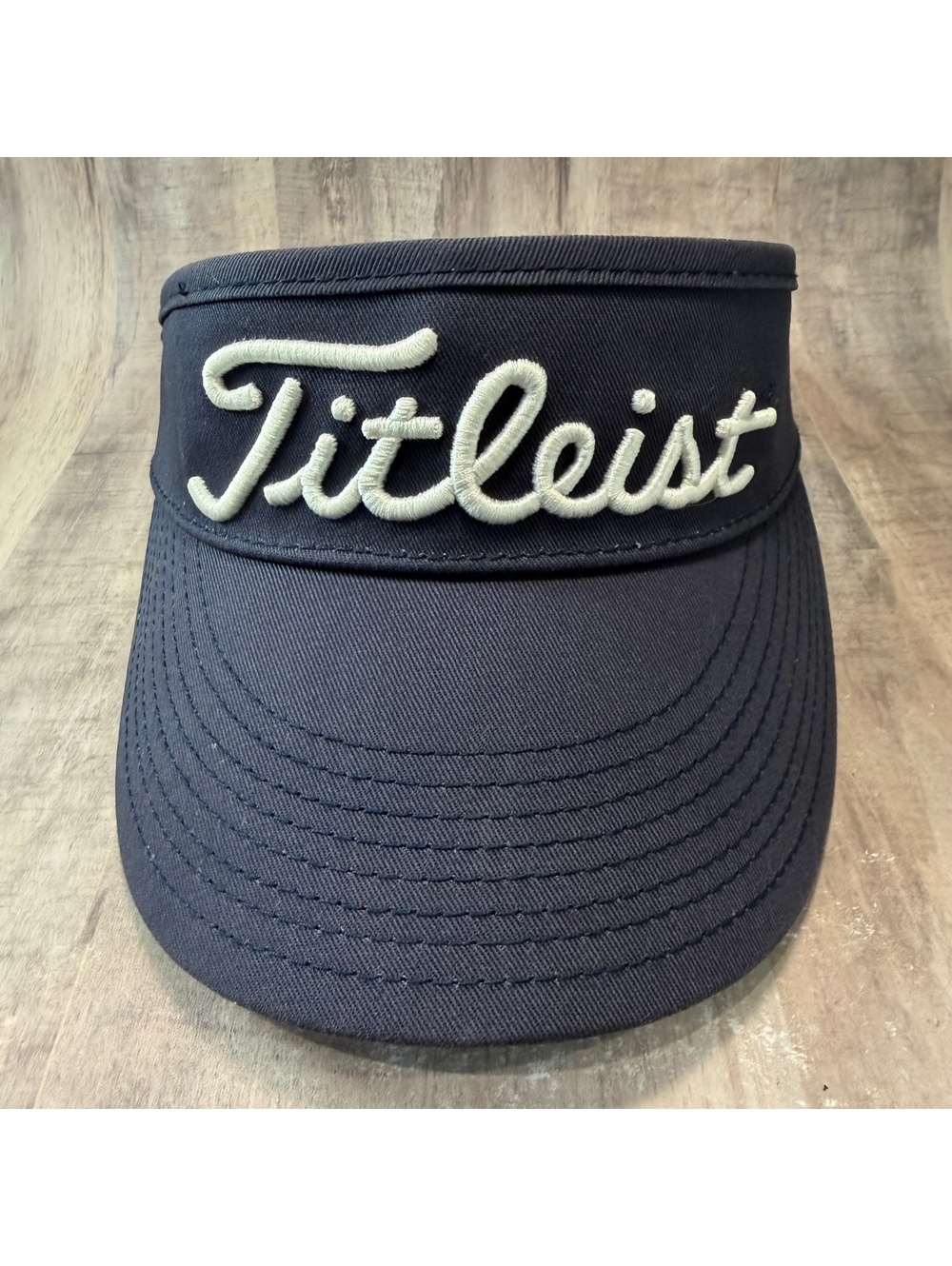 Titleist Navy Blue & White Visor Embroidered Golf Visor Slide Adjustable